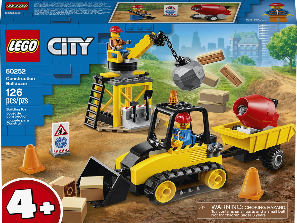 LEGO City Construction Bulldozer 60252 Toy Construction Set, Cool Building  Set for Kids (126 Pieces)