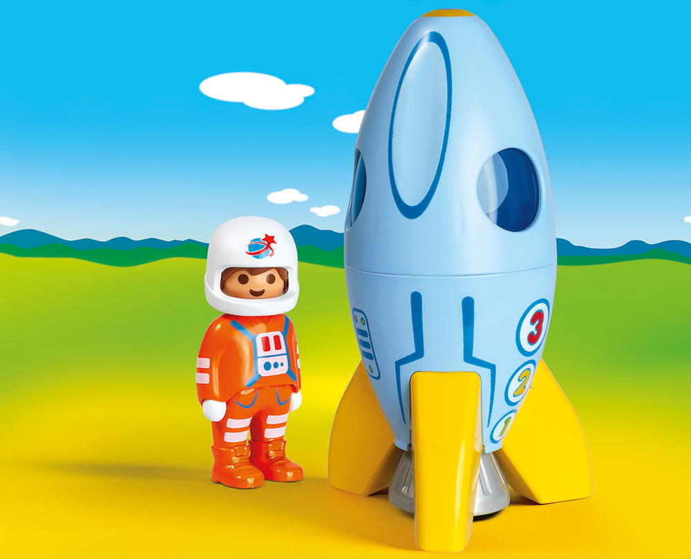 Playmobil 123 - Fusée + figurine astronaute - Label Emmaüs