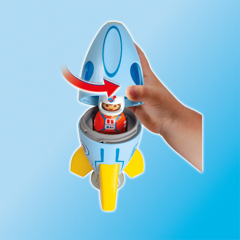 Playmobil 123 - Fusée + figurine astronaute - Label Emmaüs