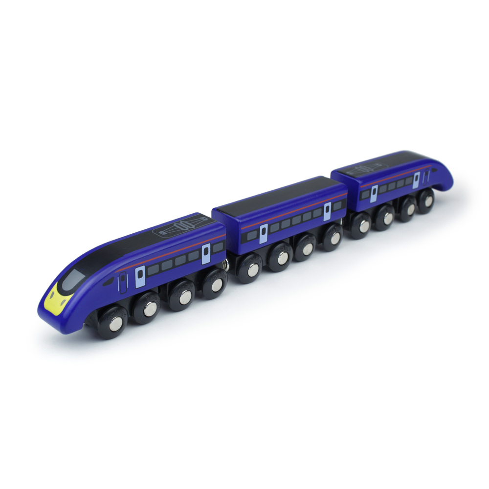wooden high speed train